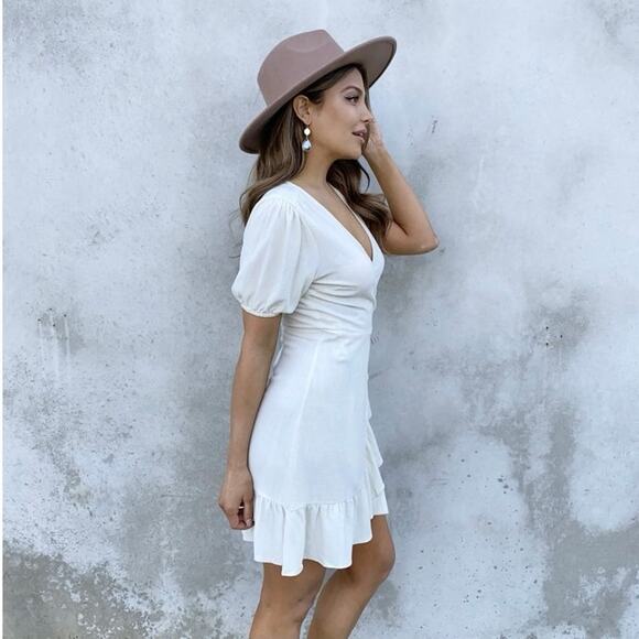 NWT Dainty Hooligan Boho Let It Play Out Cream Wrap Dress Size Small - Picture 4 of 14
